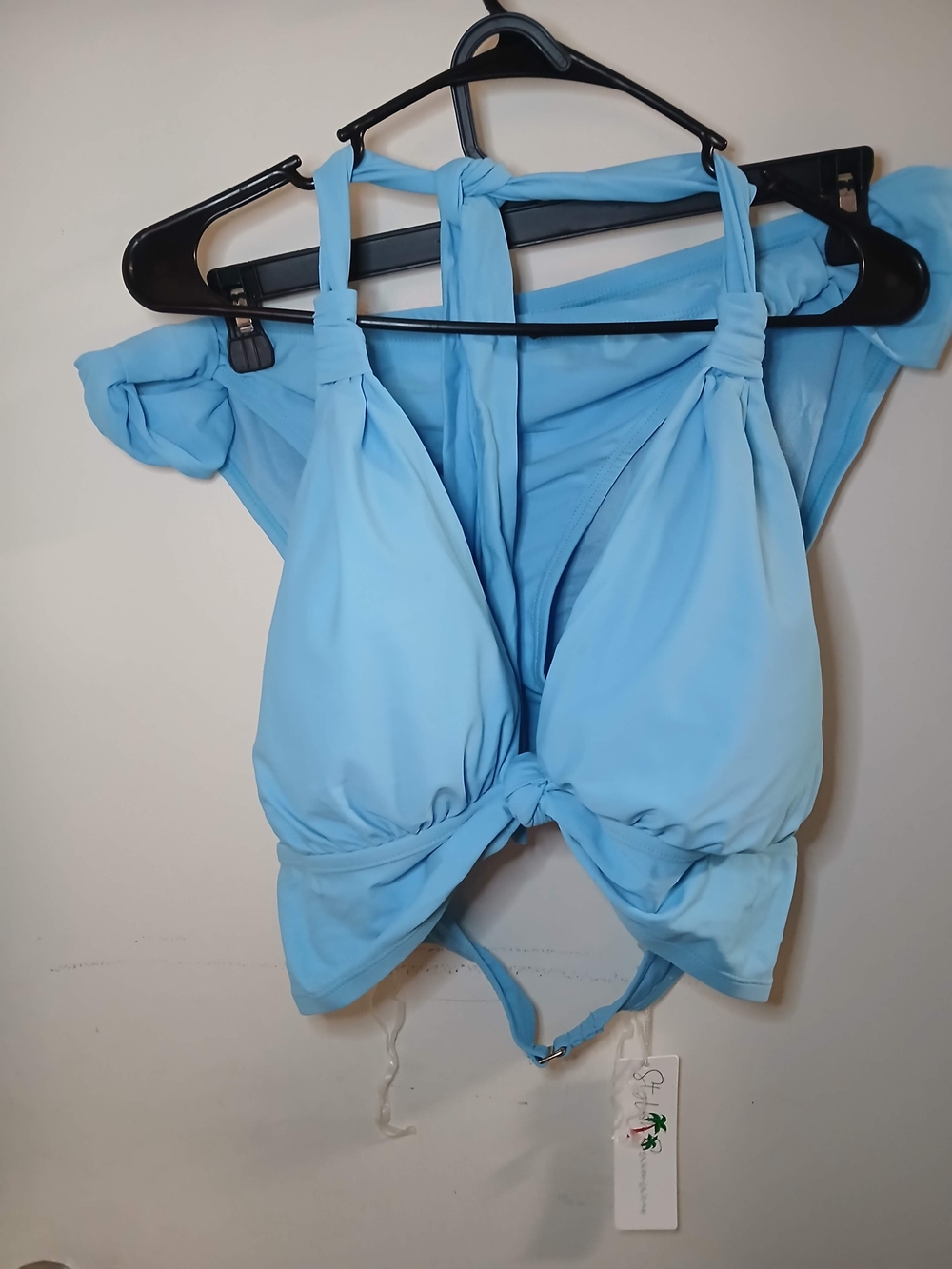 Light Blue Bikini Top with Knot Detail